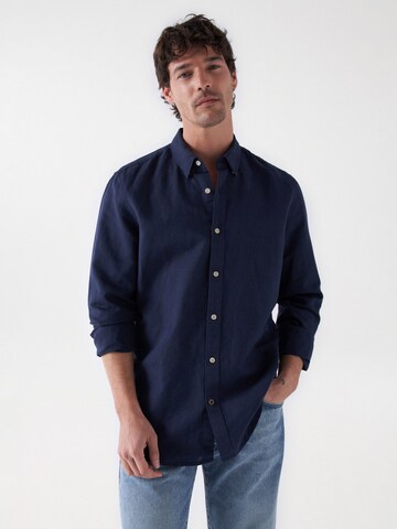 Salsa Jeans Regular fit Button Up Shirt 'BIRMINGHAM' in Blue: front