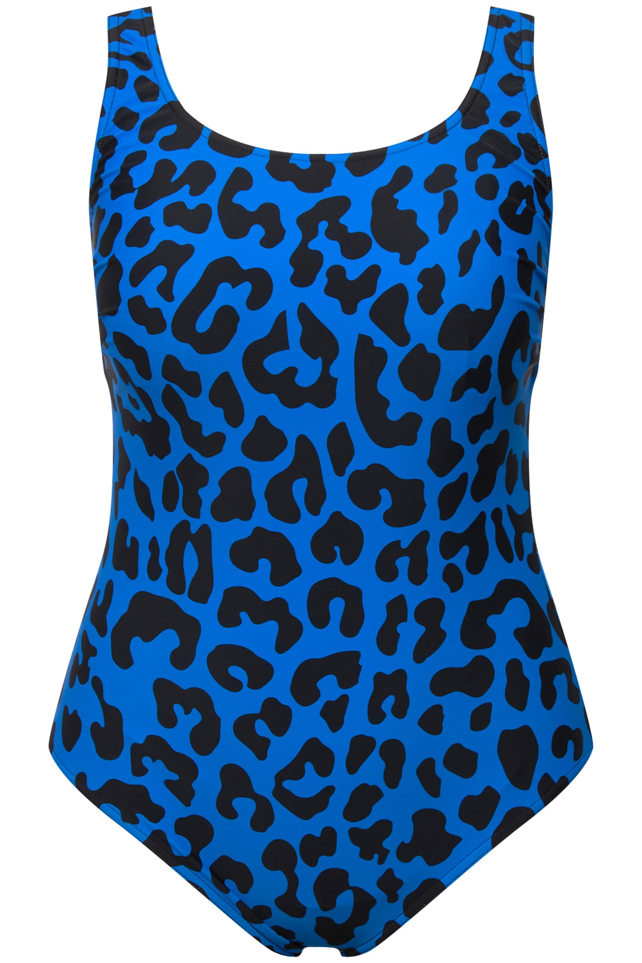 Ulla Popken Bustier Badeanzug in Blau: Vorderseite