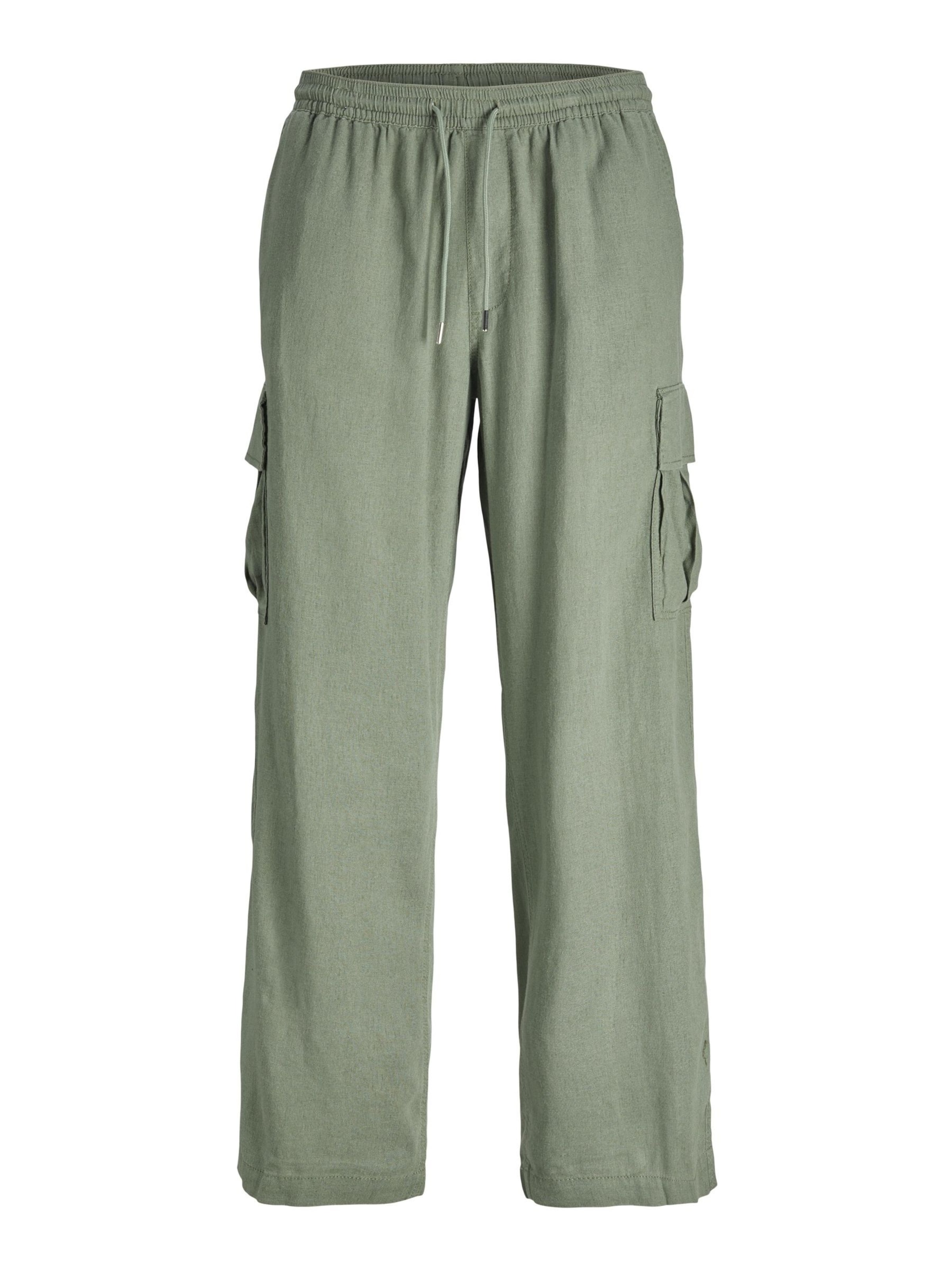 Pantalon cargo JACK & JONES en vert : devant
