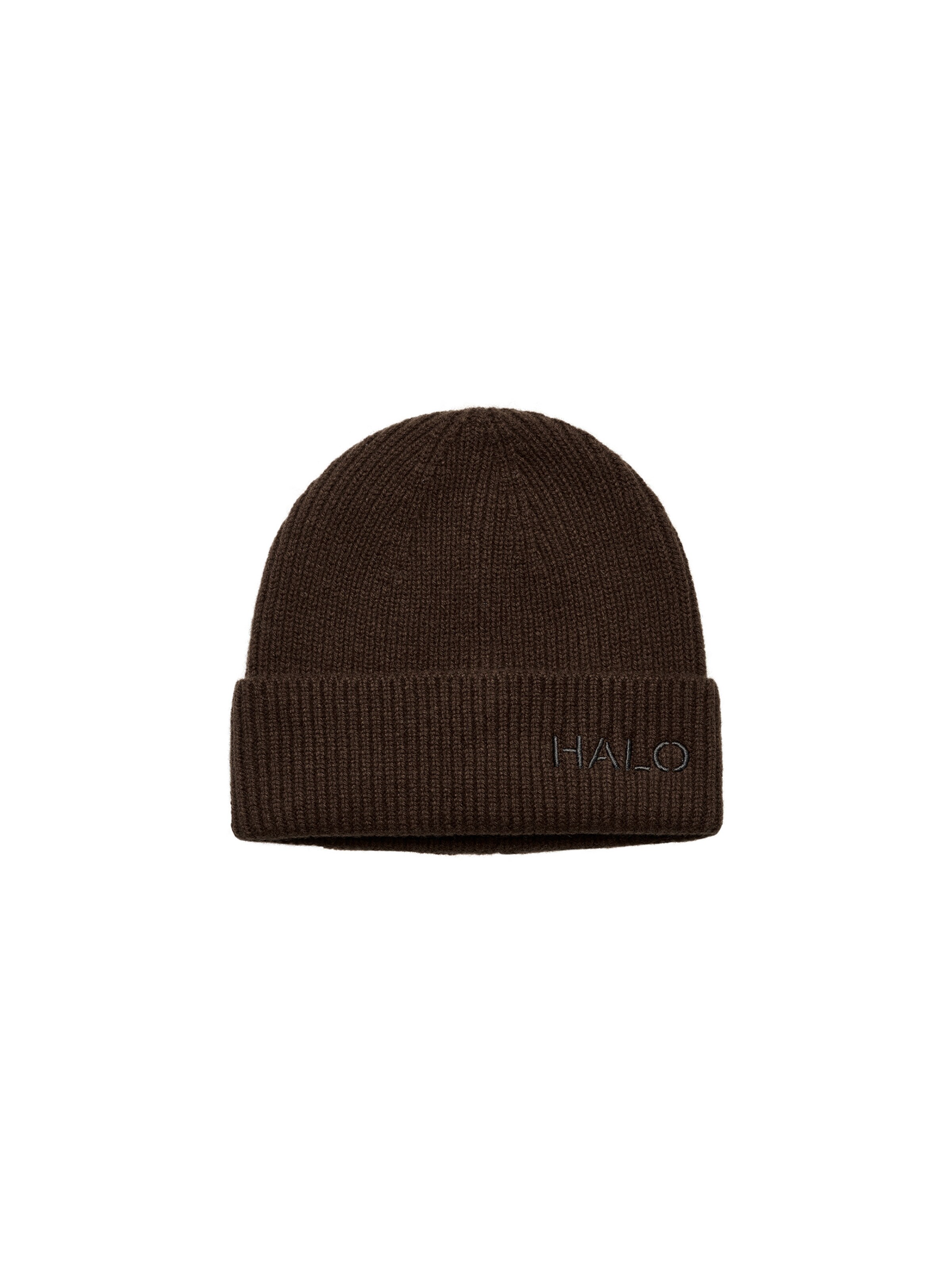 HALO Beanie in Braun: Vorderseite