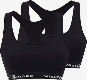 Reggiseno sportivo di WESTMARK LONDON in nero: frontale