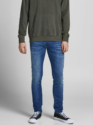 Coupe slim Jean 'Clark' JACK & JONES en bleu : devant