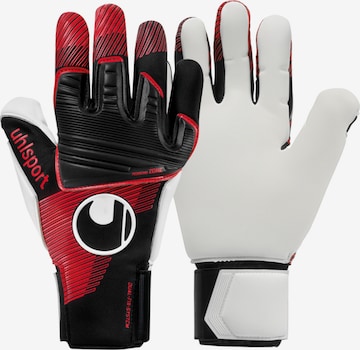 UHLSPORT Athletic Gloves in Black: front