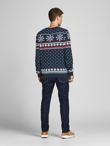 JACK & JONES Pulóver 'Snowy' - kék