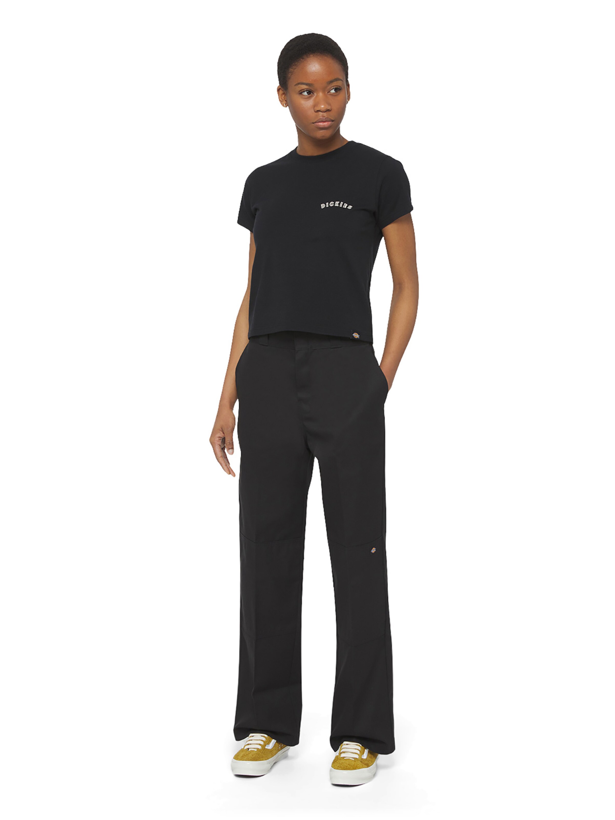 Wide leg Pantaloni con piega frontale di DICKIES in nero