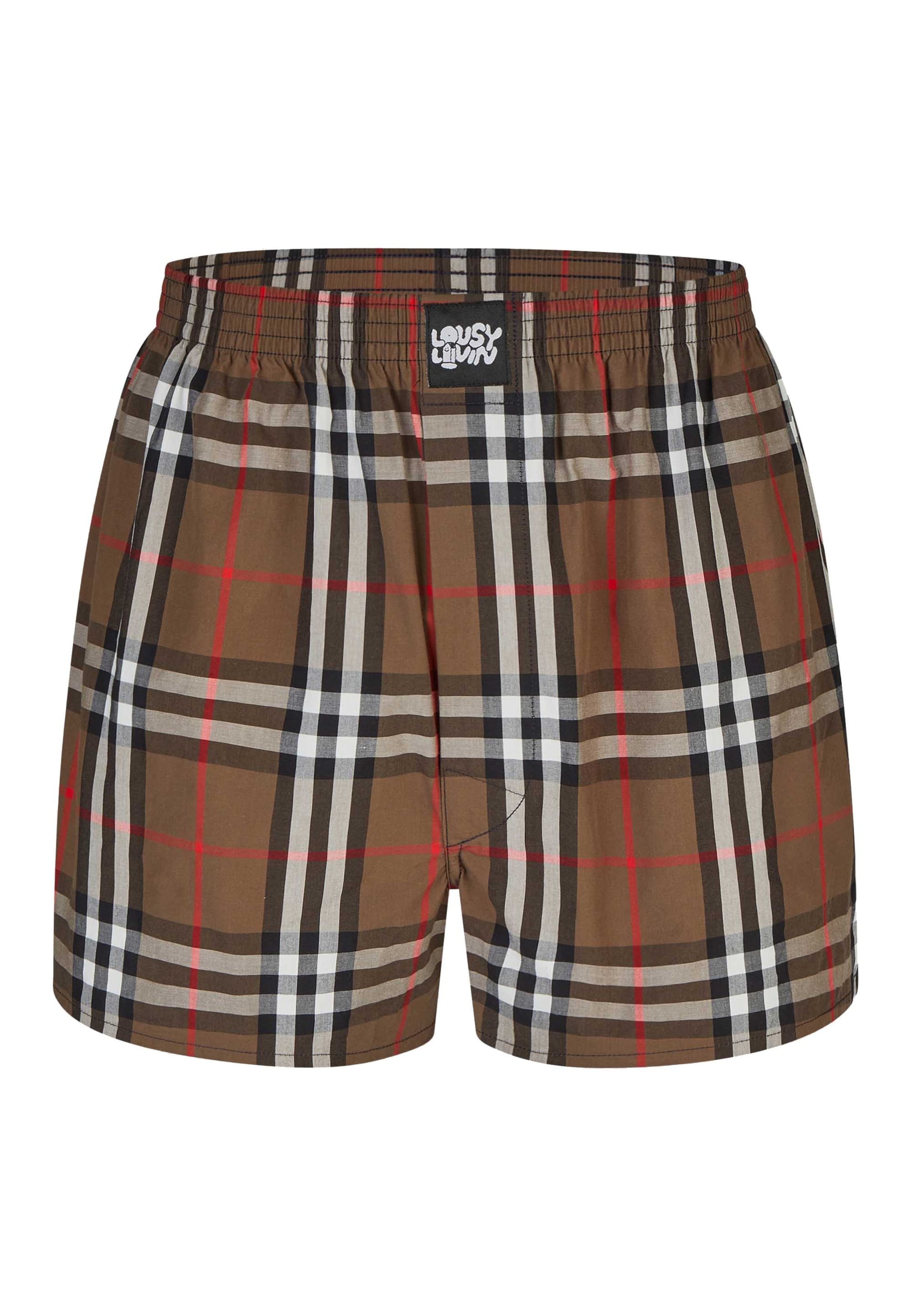 Lousy Livin Boxer shorts 'Check' in Brown