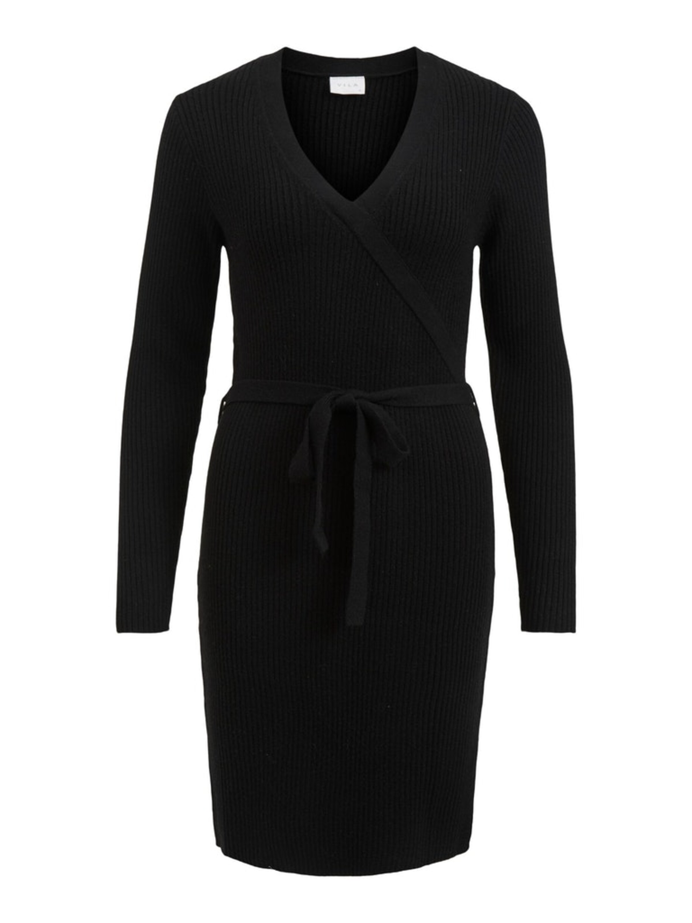 VILA Πλεκτό φόρεμα 'VIRil' σε μαύρο: μπροστά