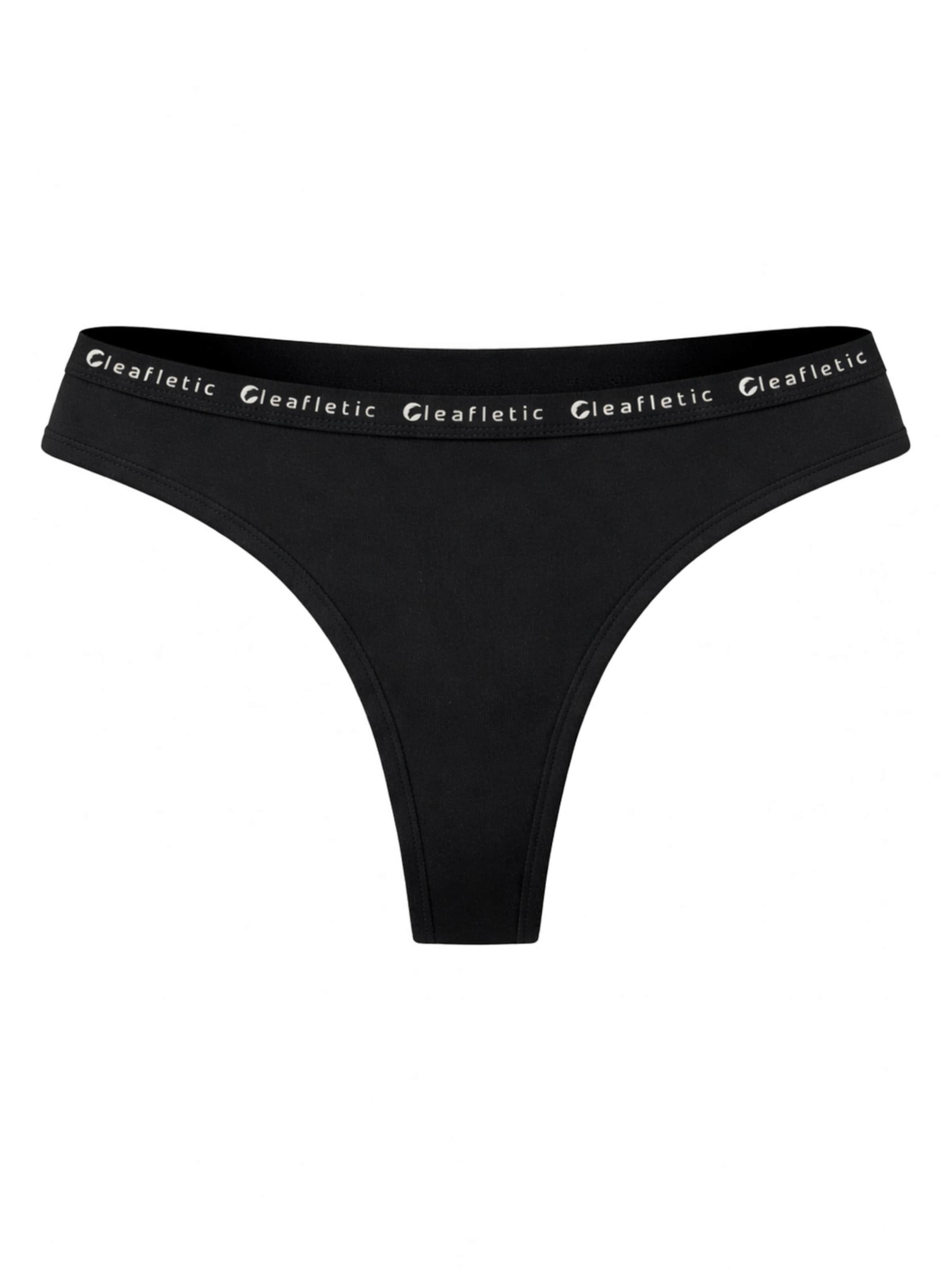 LEAFLETIC Panty in Black: front