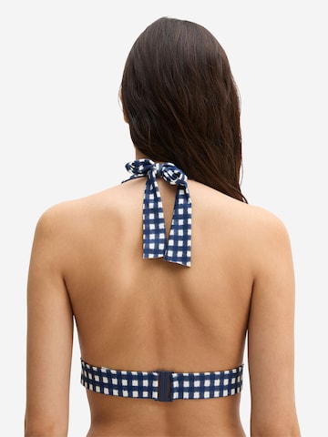 Marc O'Polo Triangel Bikinitop ' Shiny ' in Blauw