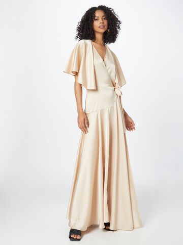 Robe de soirée Nasty Gal en beige : devant