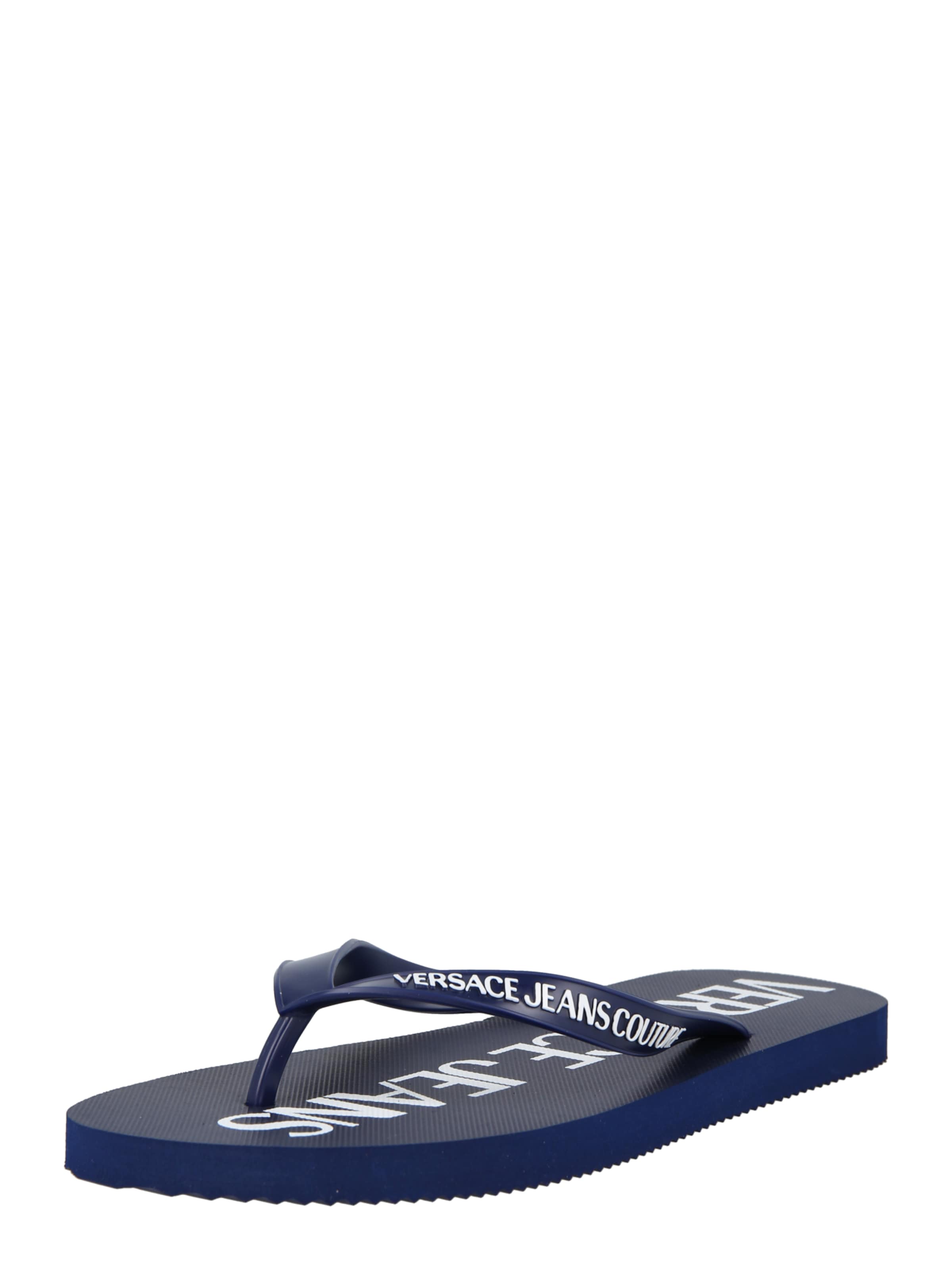 Tongs Versace Jeans Couture en bleu : devant