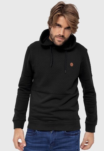 INDICODE JEANS Sweatshirt 'Franz' in Schwarz: Vorderseite