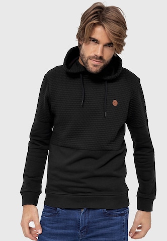 INDICODE JEANS Sweatshirt 'Franz' in Schwarz: predná strana