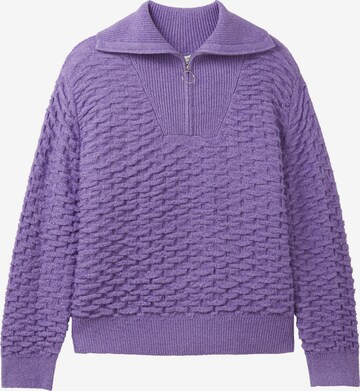 Pull-over TOM TAILOR DENIM en violet : devant