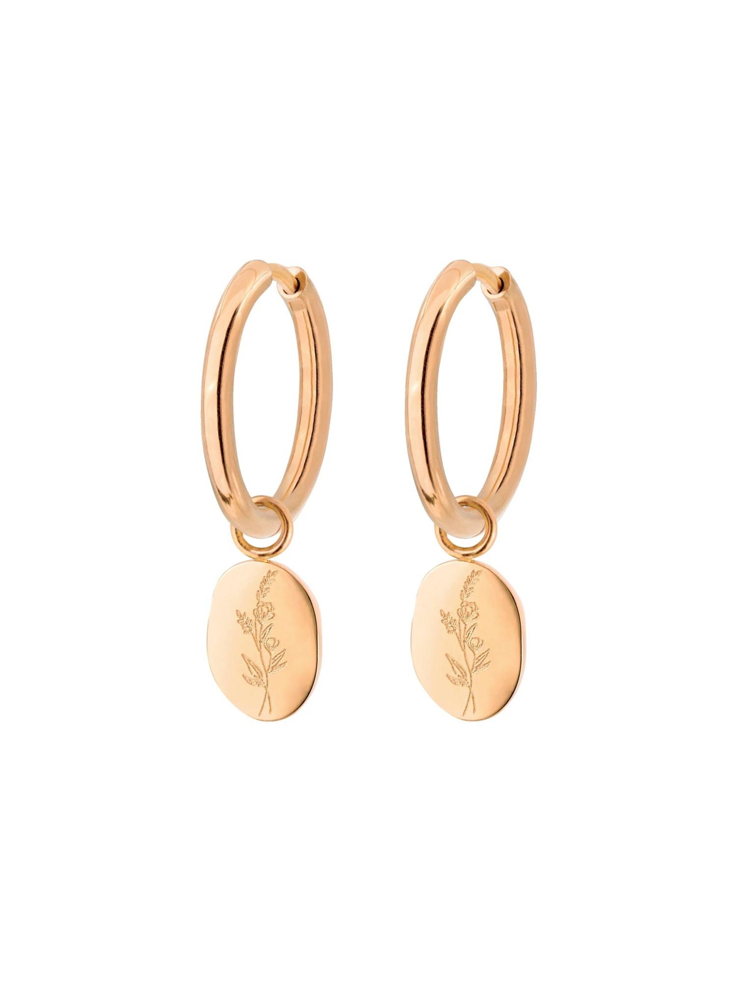 Luamaya Earrings 'Bouquet Coin Hoop Set Medium' in Gold: front