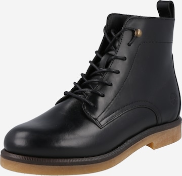 TIMBERLAND - Botines con cordones en negro: frente