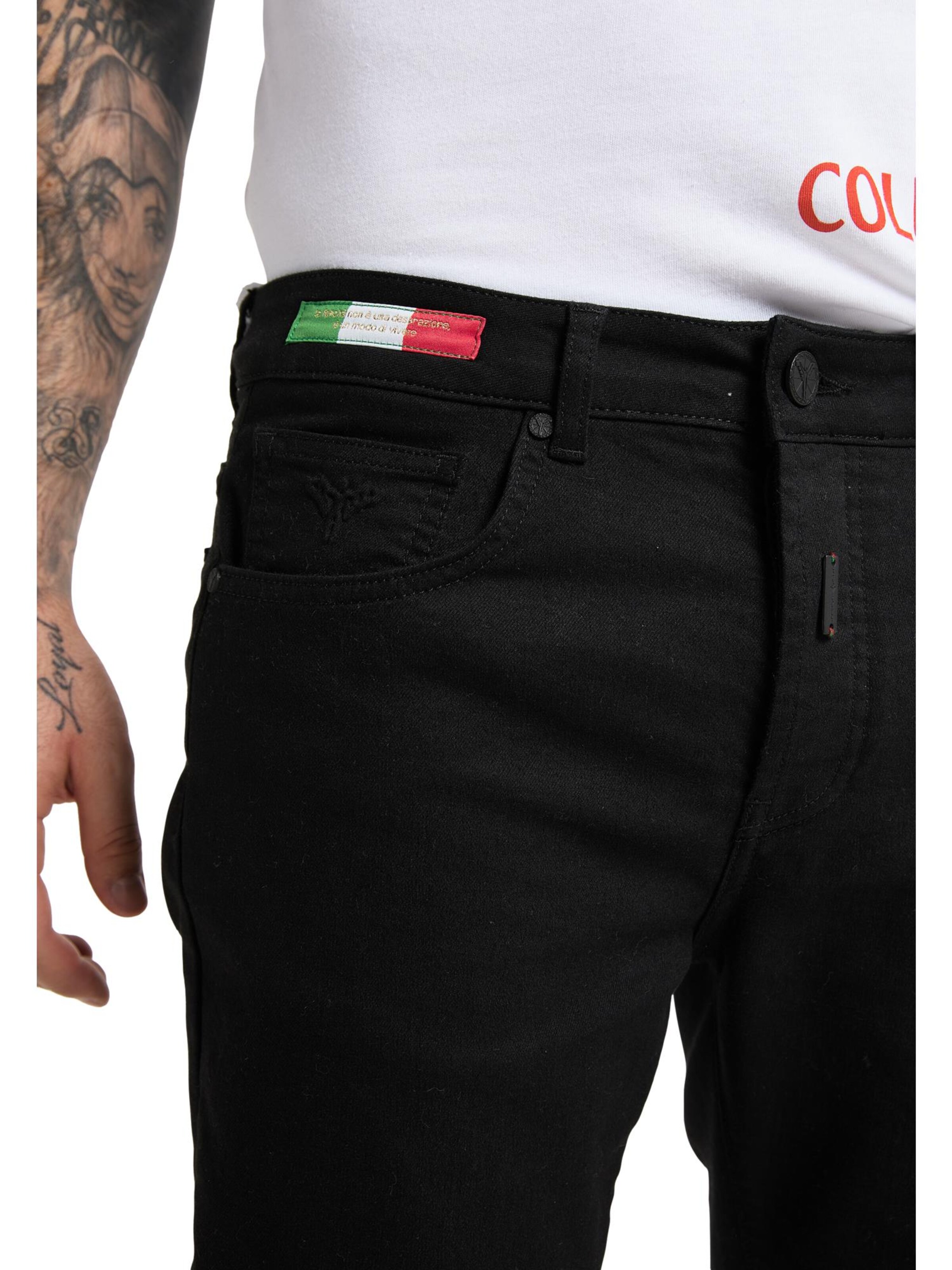 Carlo Colucci Regular Jeans in Schwarz