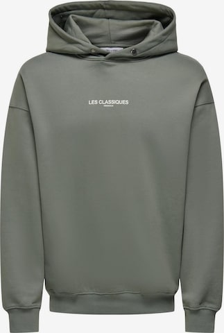 Felpa 'Les Classiques' di Only & Sons in verde: frontale