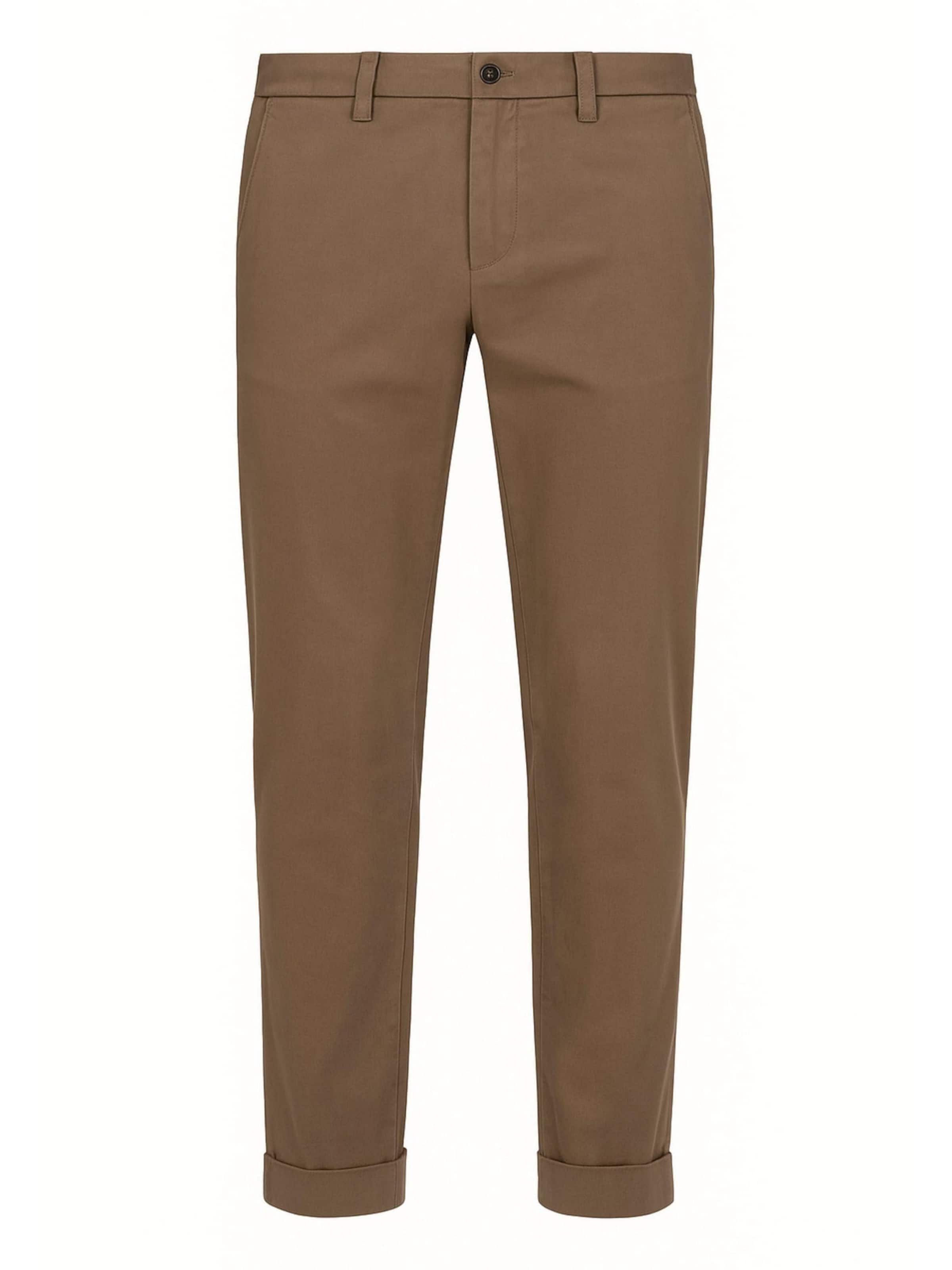 Briglia Pants 'American Pocket Trousers in Garment-Dyed Cotton/Modal Gabardine' in Brown: front