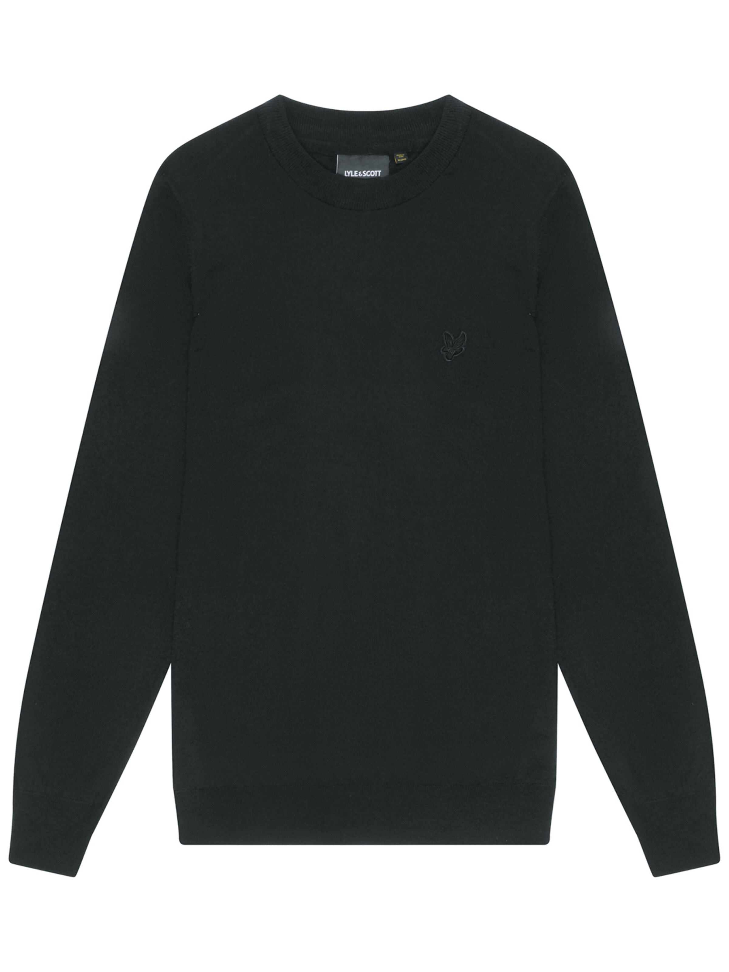 Lyle & Scott Sweater 'Tonal Eagle' in Black: front
