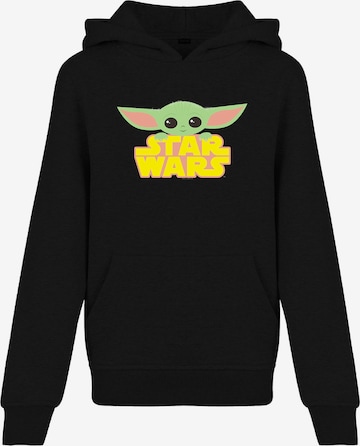 F4NT4STIC Sweater 'Star Wars The Mandalorian Yoda Star Wars Logo' in Black: front