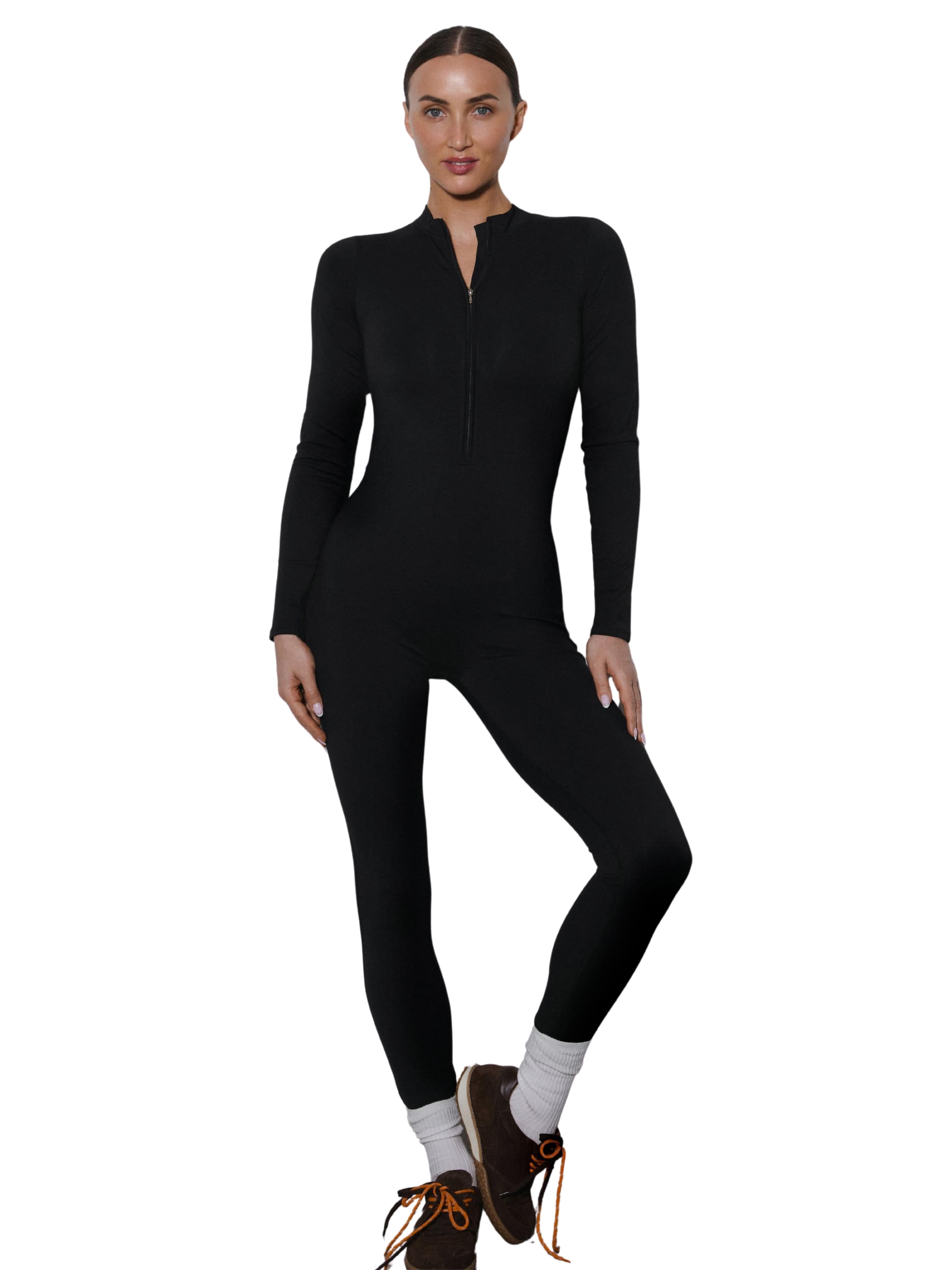 Estro Jumpsuit '6649' in Zwart: voorkant