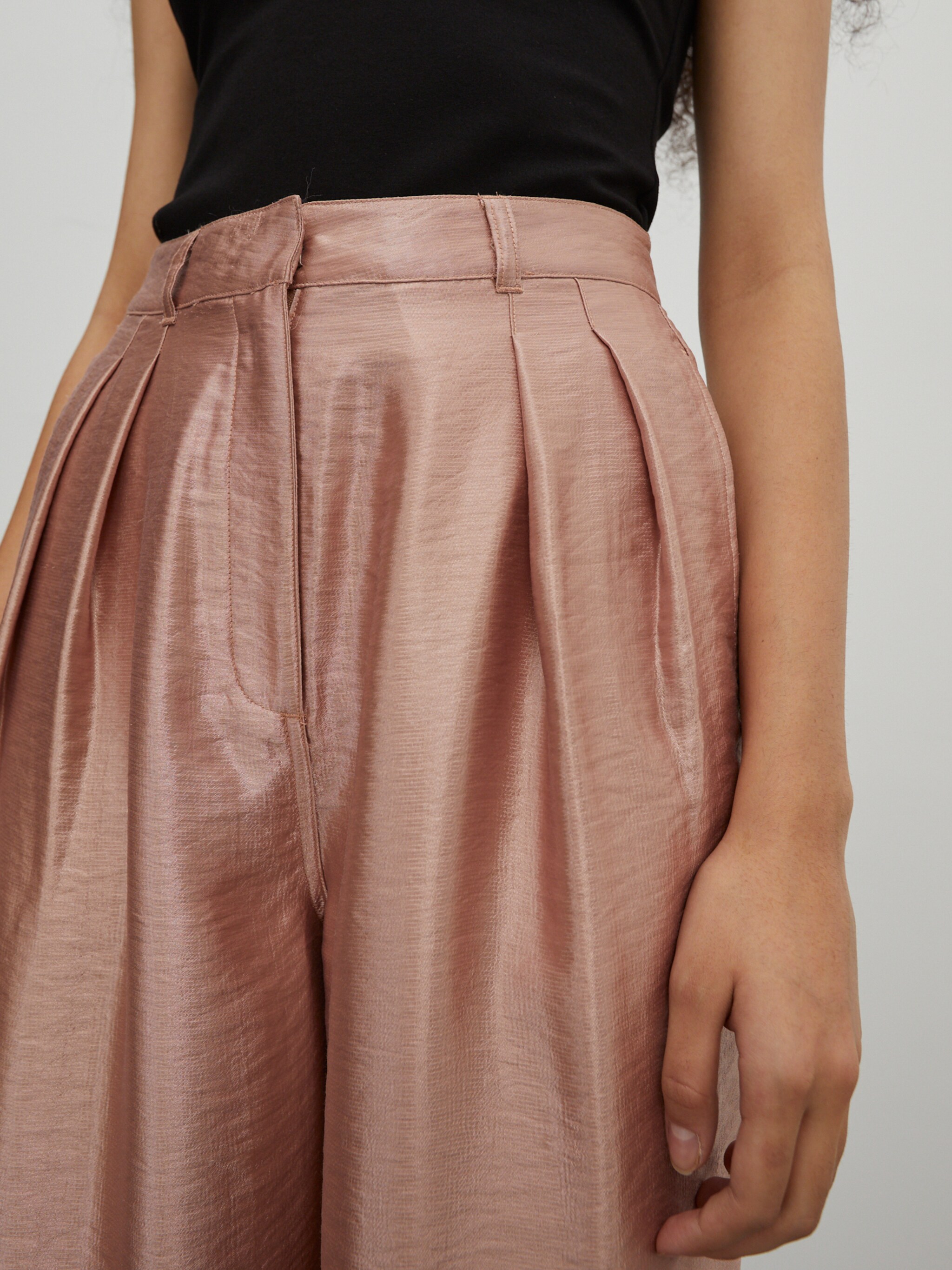 EDITED Producten Bandplooibroek 'Rea shine' Rosé