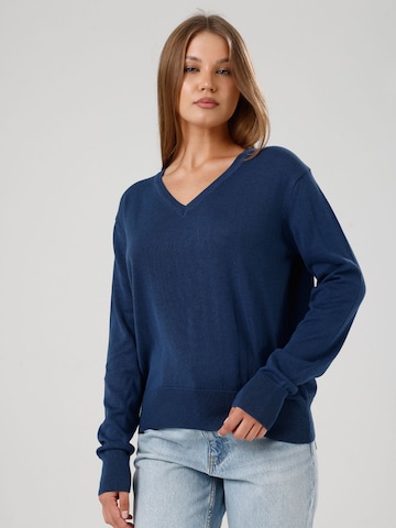 GORG Pullover 'Damen Strickpullover mit V-Ausschnitt'‌‌‌‌‌‌ in Blau: Vorderseite