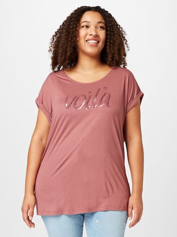 T-shirt 'Justine' ABOUT YOU Curvy en rose : devant