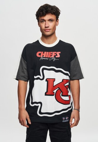 Recovered T-Shirt 'NFL Chiefs Kansas City Cut and Sew Oversized' in Schwarz: Vorderseite