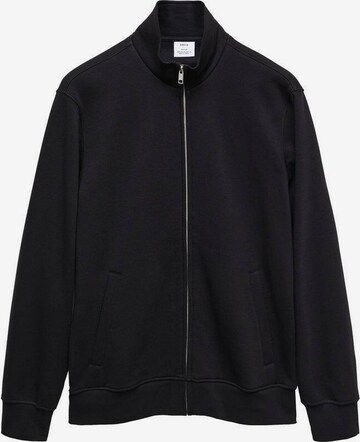 MANGO MAN Zip-Up Hoodie 'Winner' in Black: front