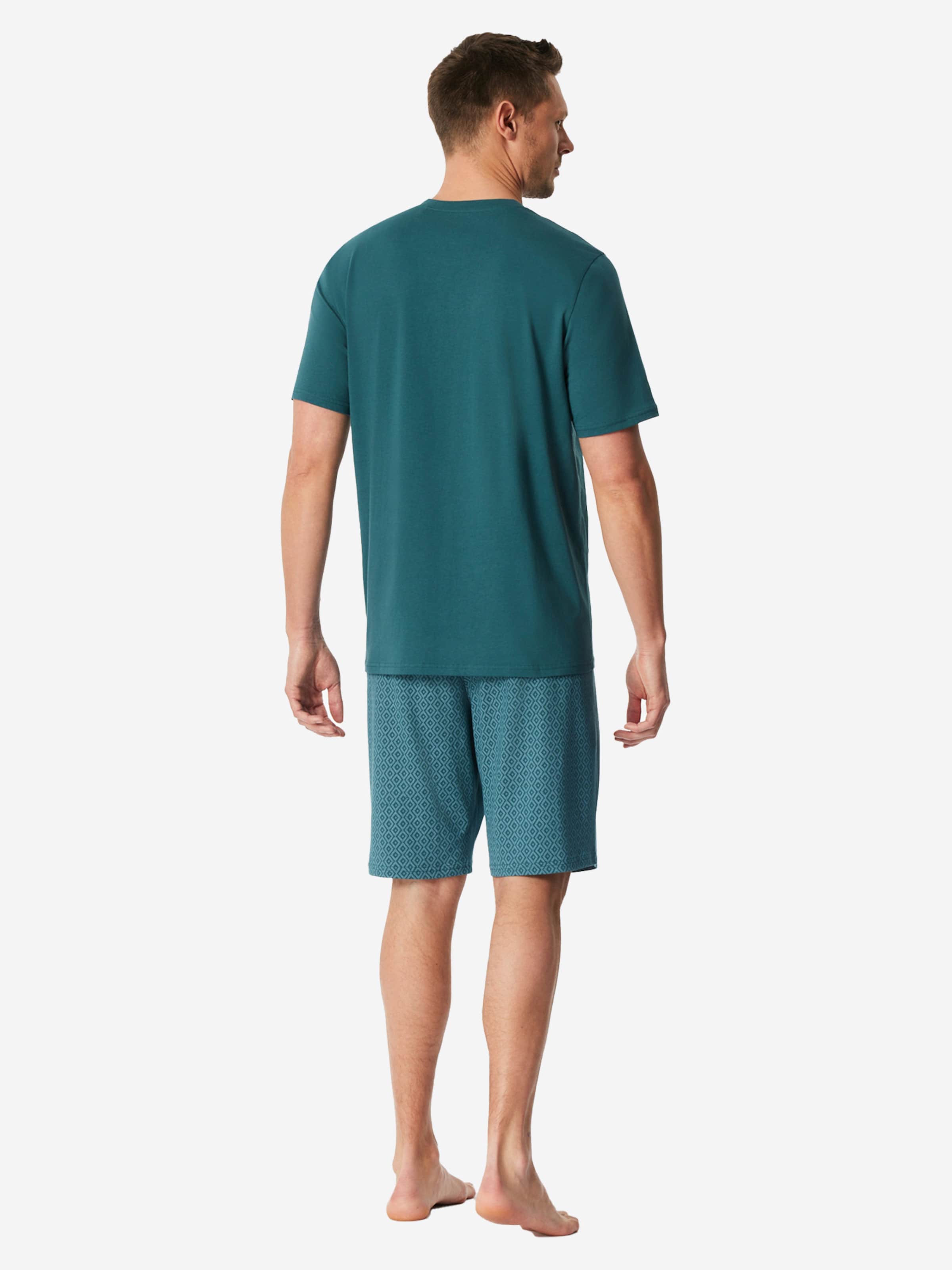 SCHIESSER Pyjama lang 'Casual Essentials' in Groen