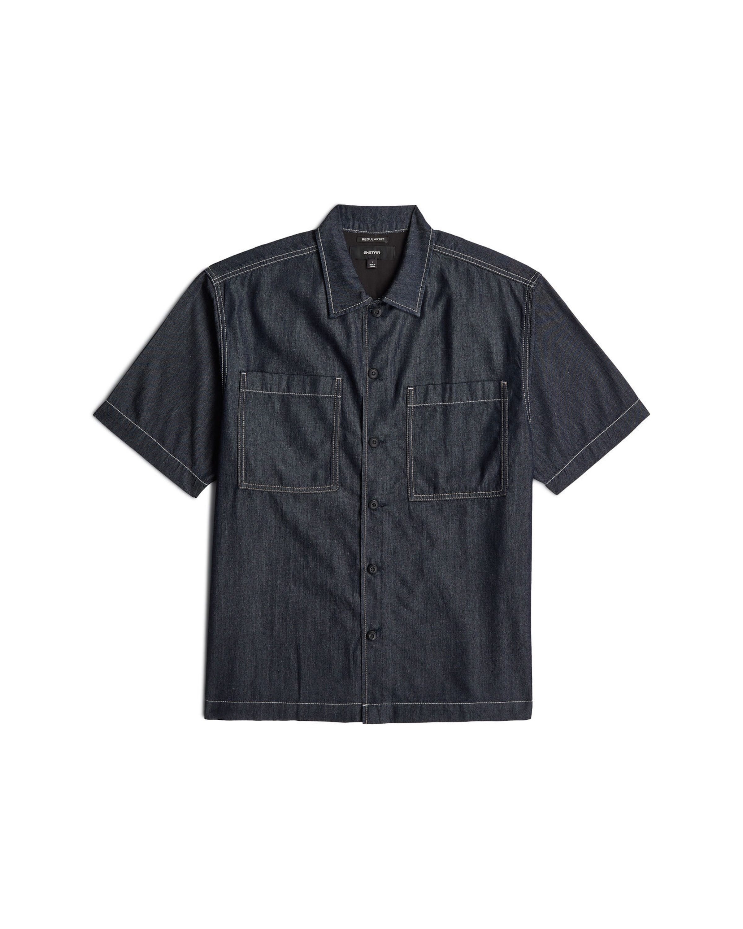 G-STAR Regular Fit Shirt - 'Bowling 2-Pocket Shirt' in Blau: Vorderseite