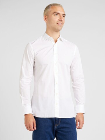 Hackett London Slim fit Overhemd 'MAGIC' in Wit: voorkant