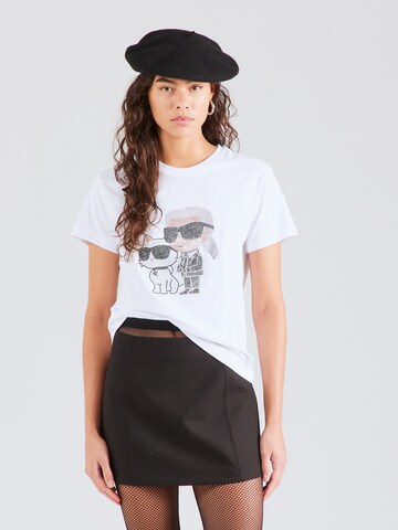 T-shirt 'Ikonik 2.0' Karl Lagerfeld en blanc : devant