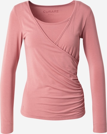CURARE Yogawear - Camiseta funcional 'Flow' en rosa: frente