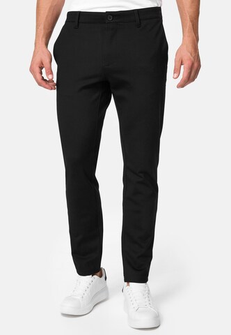 Coupe slim Pantalon chino 'Burch' JEFF en noir : devant