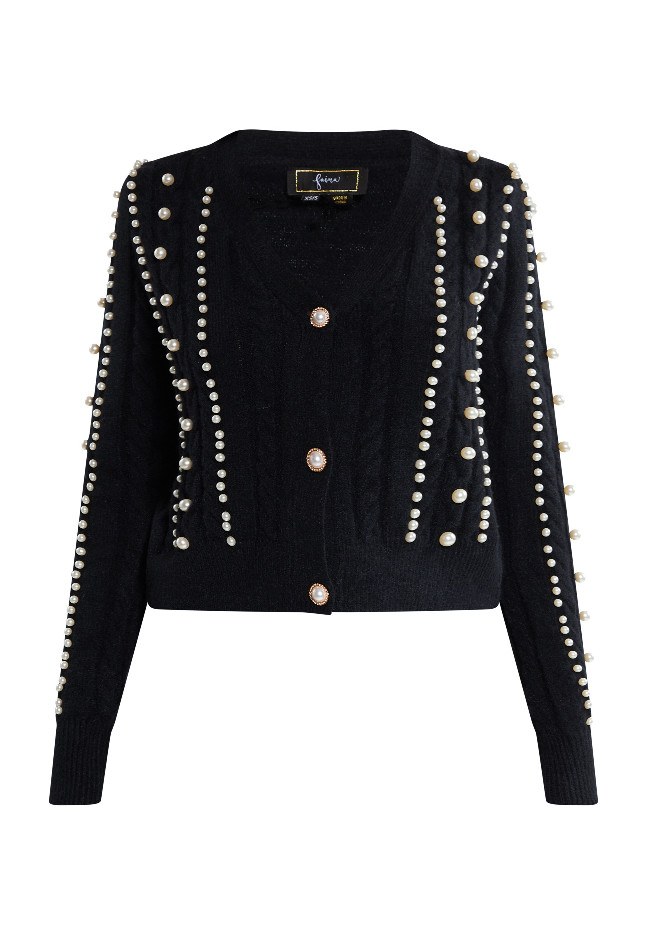 faina Kardigán - Čierna: predná strana