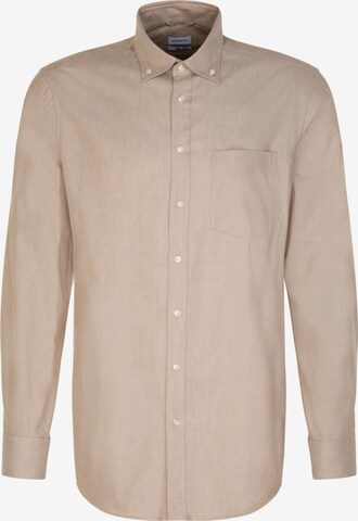 Coupe regular Chemise business ' SMART ESSENTIALS ' SEIDENSTICKER en beige : devant