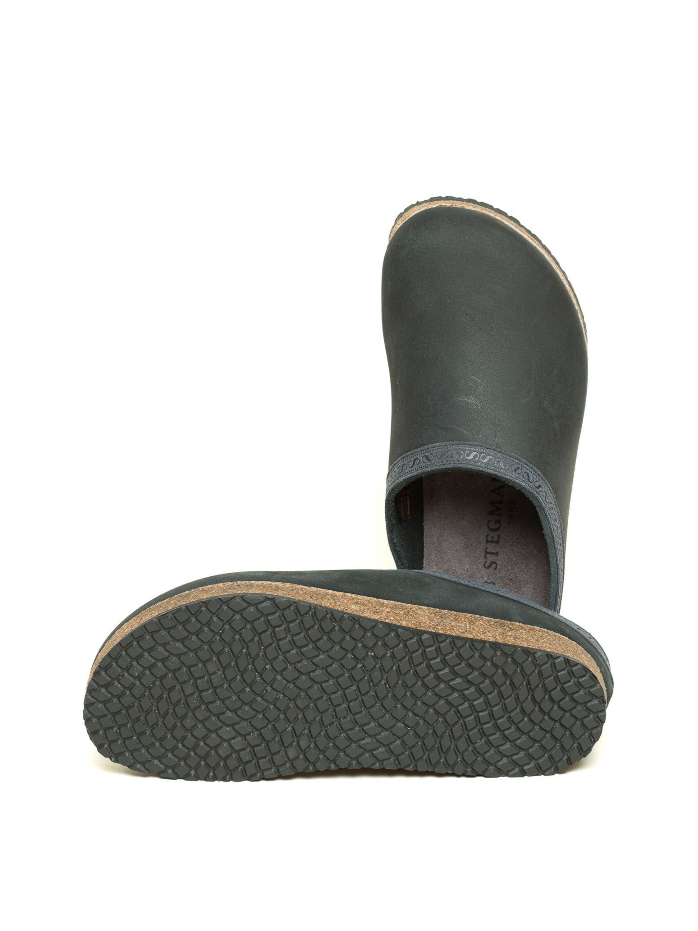 Stegmann Clogs 'Lederhausschuh Leder Clog Stegmann' in Grey