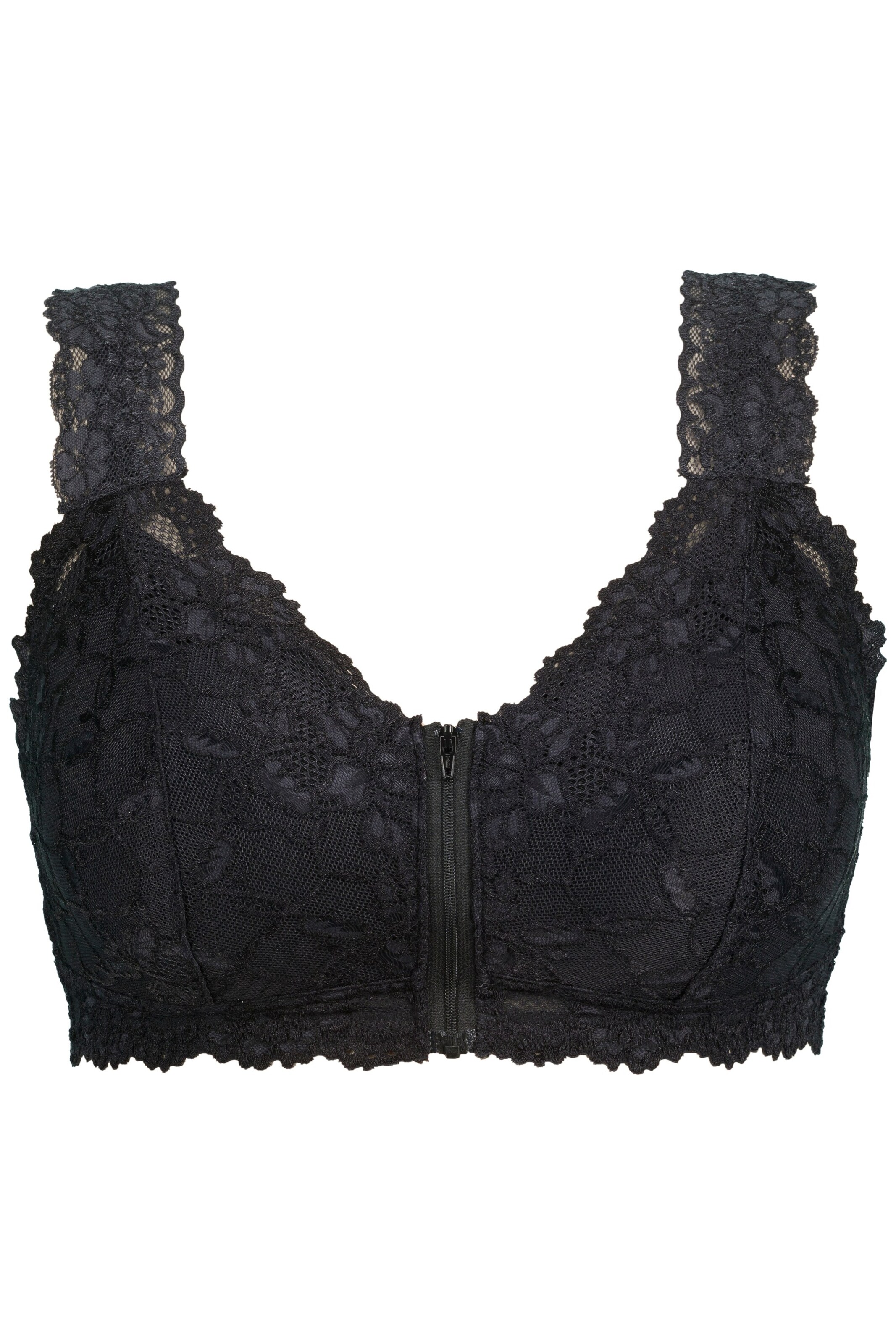 Ulla Popken Bralette Bra in Black: front