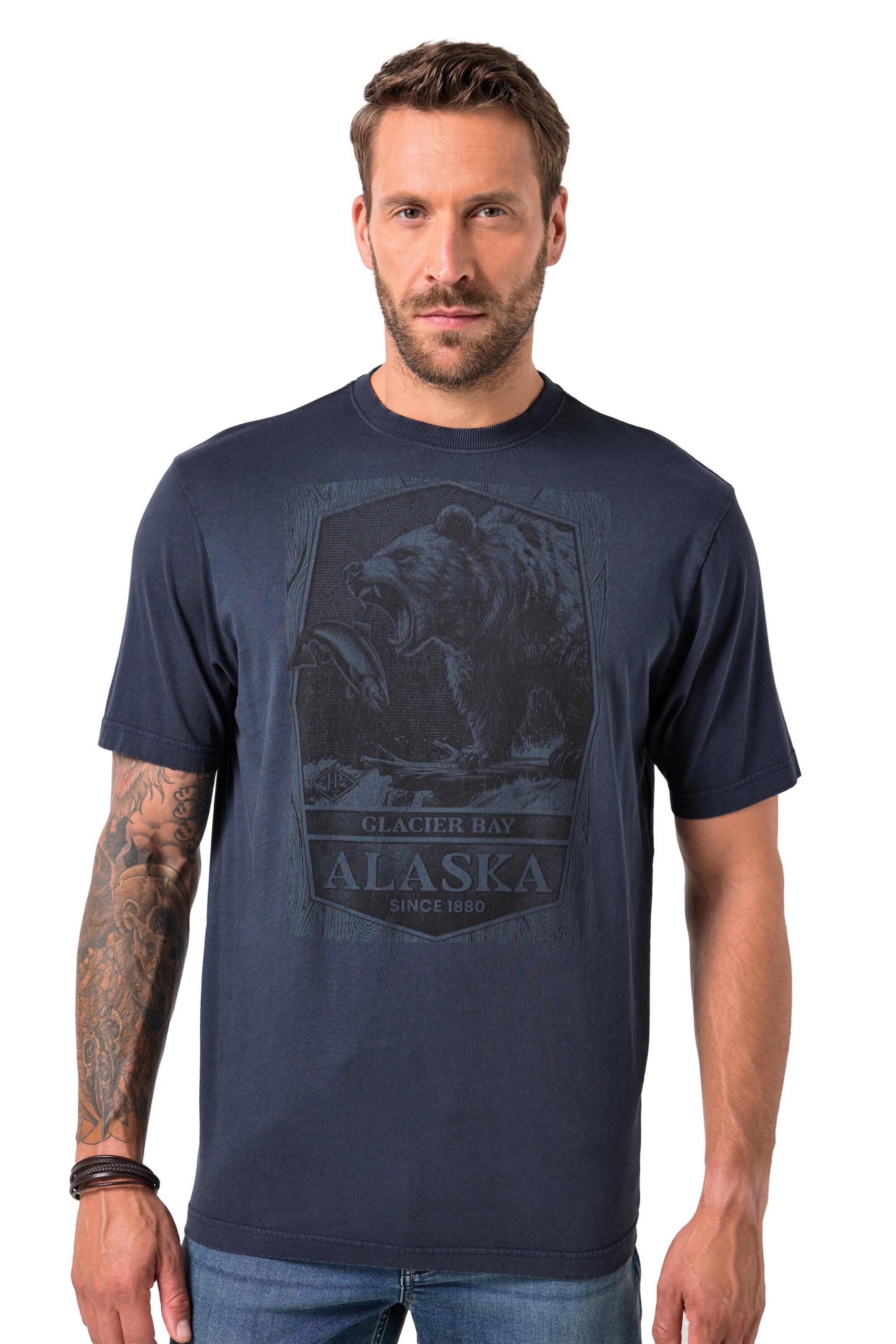 JP1880 Shirt in Blauw: voorkant