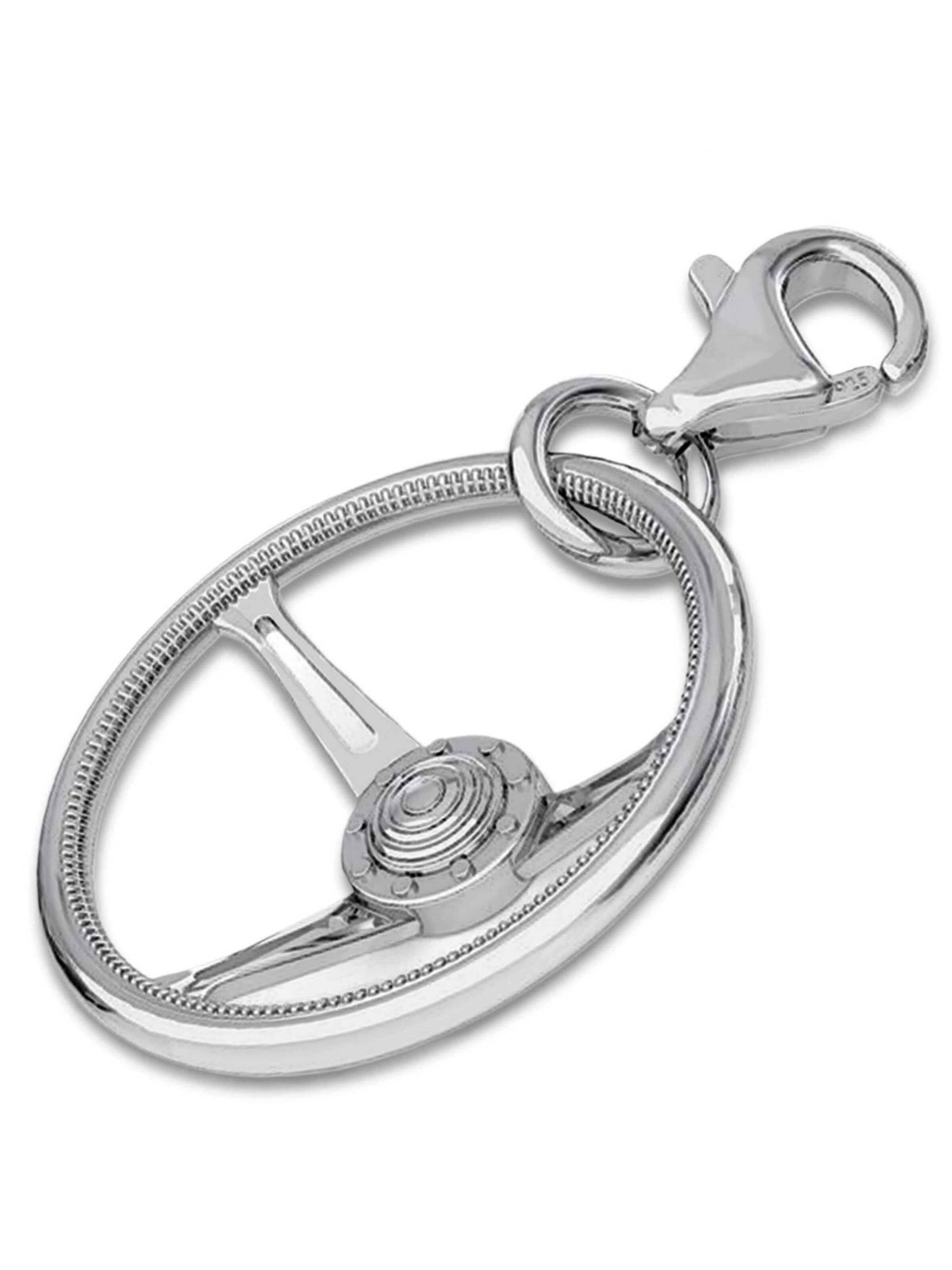 Goldene Hufeisen Anhänger 'Lenkrad'‌‌‌‌‌‌‌‌‌ in Silber: Vorderseite