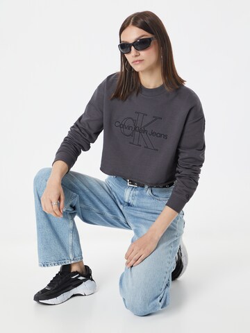 Bluză de molton de la Calvin Klein Jeans pe gri