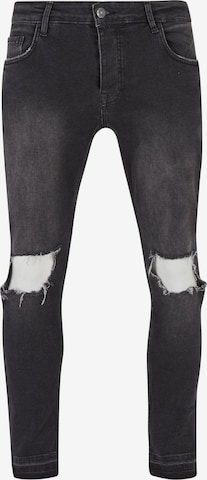 2Y Premium Skinny Jeans in Zwart: voorkant