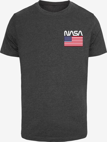 Merchcode Shirt 'NASA - Stars and Stripes' in Grijs: voorkant