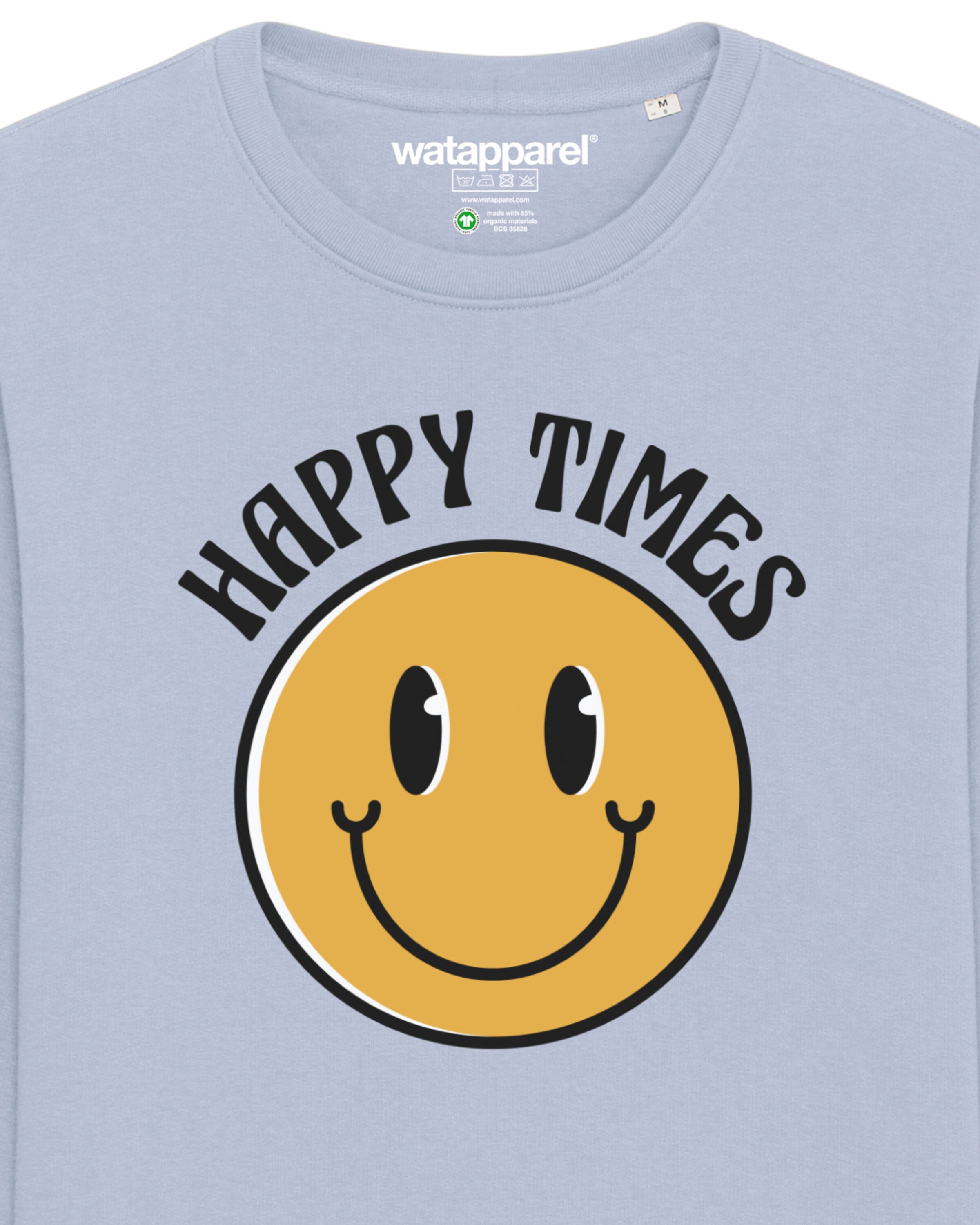 Felpa ' Happy times smiley emoji ' di Watapparel in blu