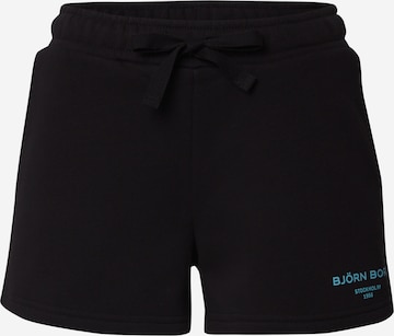BJÖRN BORG Regular Workout Pants 'ESSENTIAL' in Black: front