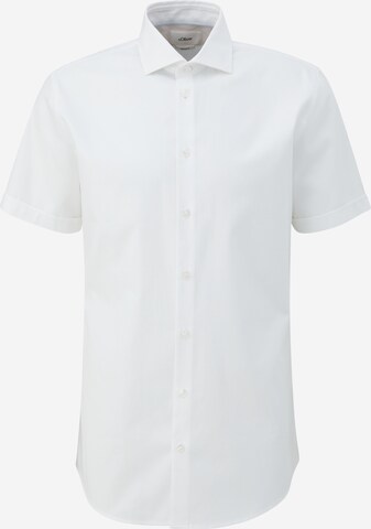 Coupe slim Chemise s.Oliver BLACK LABEL en blanc : devant