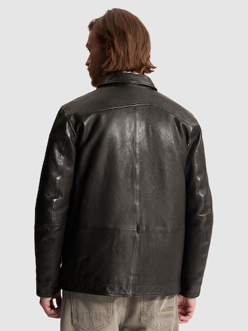 CAST IRON Kurtka przejściowa 'Leather jacket' w kolorze szary